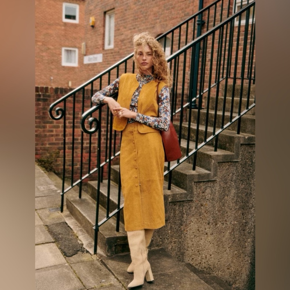 Sezane Tony Jacket in Saffron, size 6/EU 38